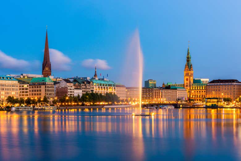 Panorámica de Dublín al atardecer